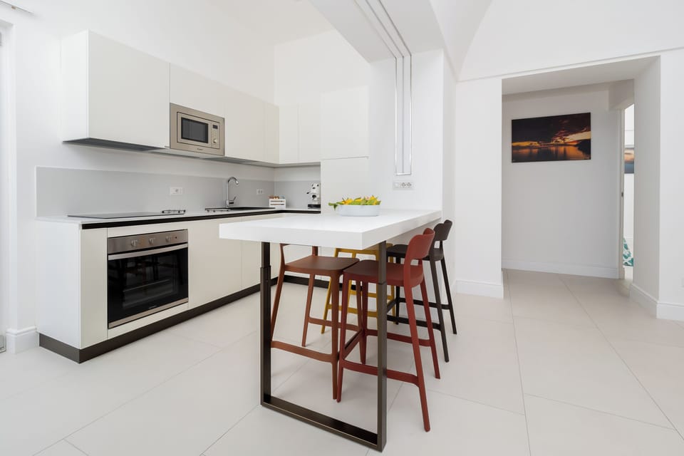 Exclusive Apartment, Partial Sea View | Private kitchen | Fridge, oven, stovetop, espresso maker