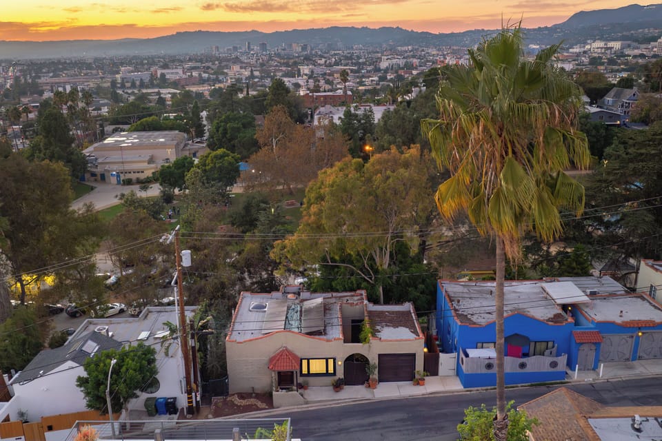 Aerial view of the neighborhood.