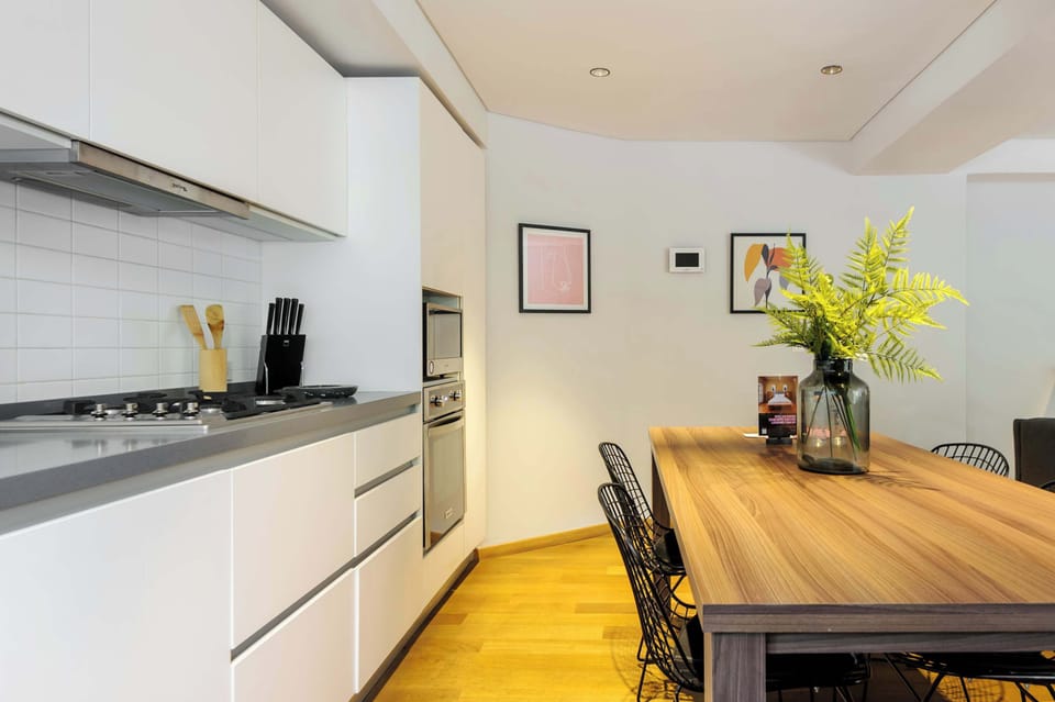 Elegant dining area with seating.