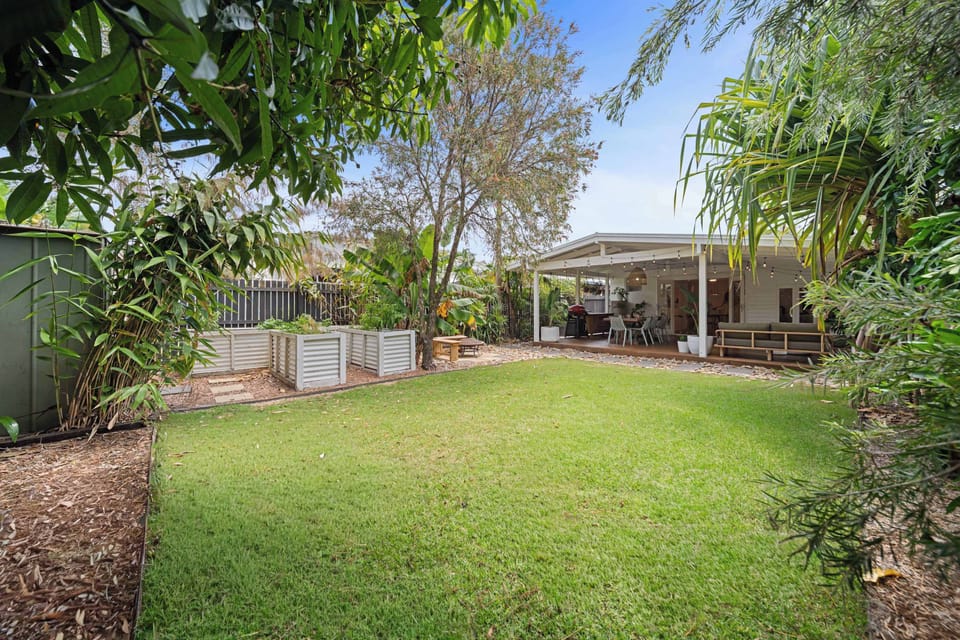 Backyard designed for relaxation and play.