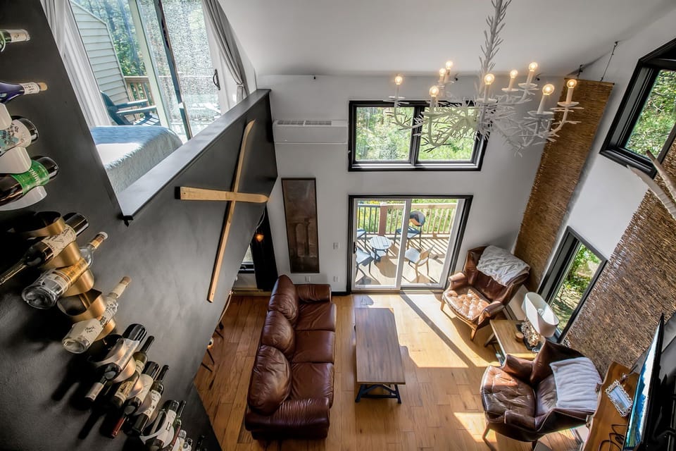 High ceiling living room