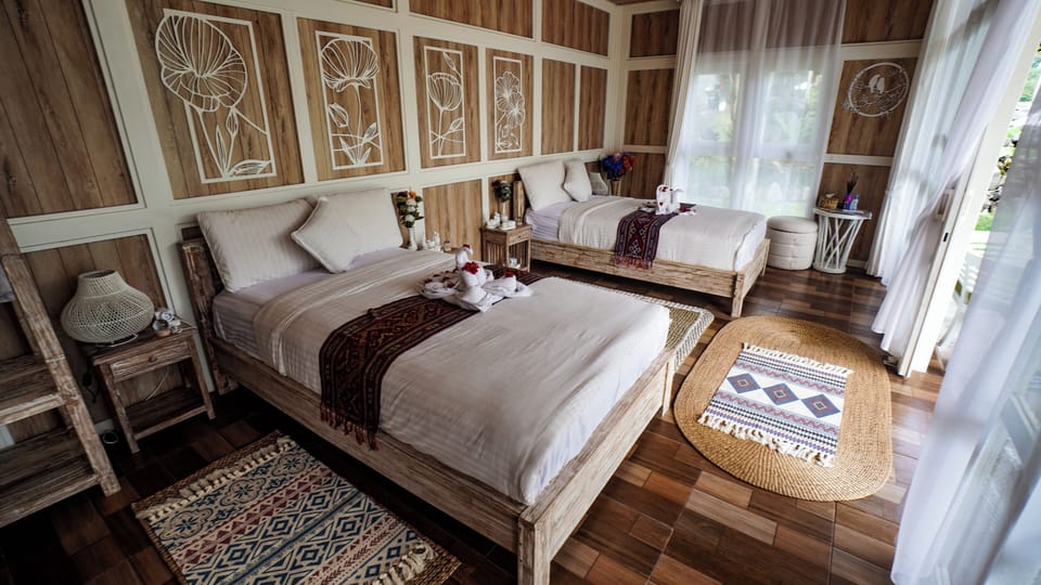 Family Villa, 2 Queen Beds, Air conditioning, River View | Free minibar items, desk, blackout drapes, free WiFi