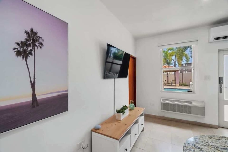A comfortable sofa and elegant design create a perfect space to relax.

