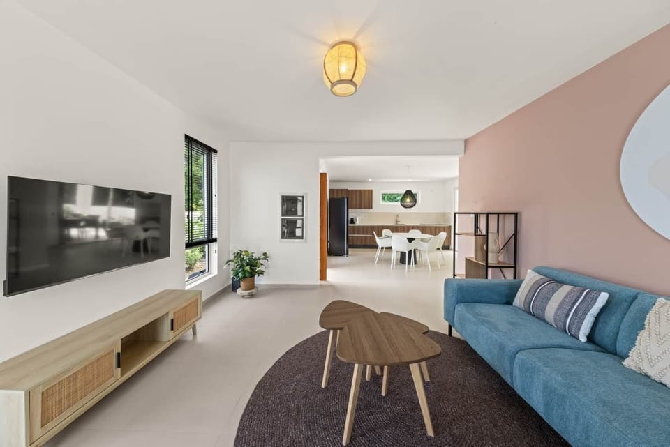 Cozy living room with a smart TV