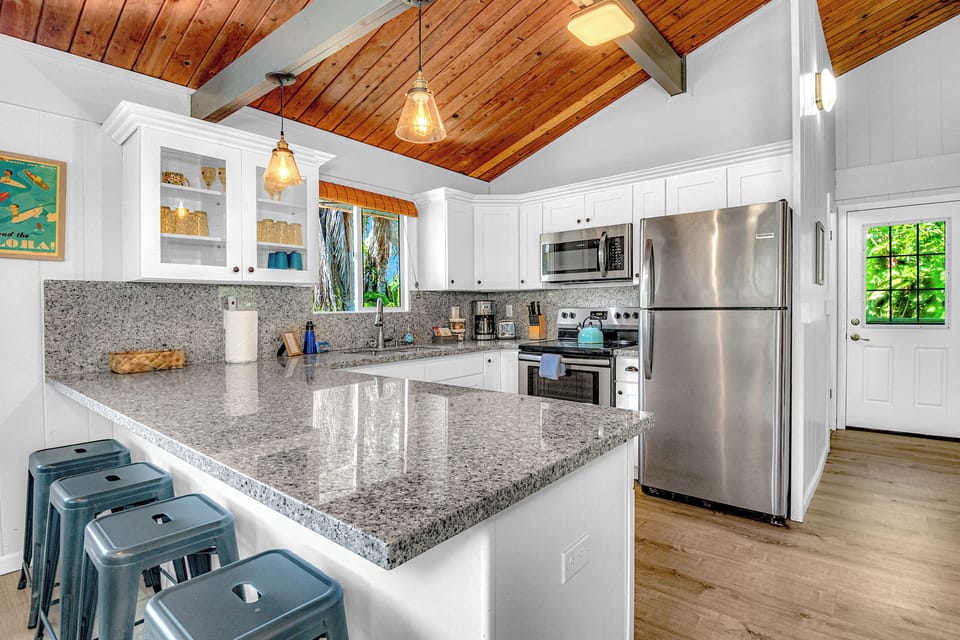 Kitchen is well-equipped with all the basics.