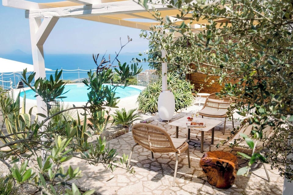 The shady gazebo by the pool.