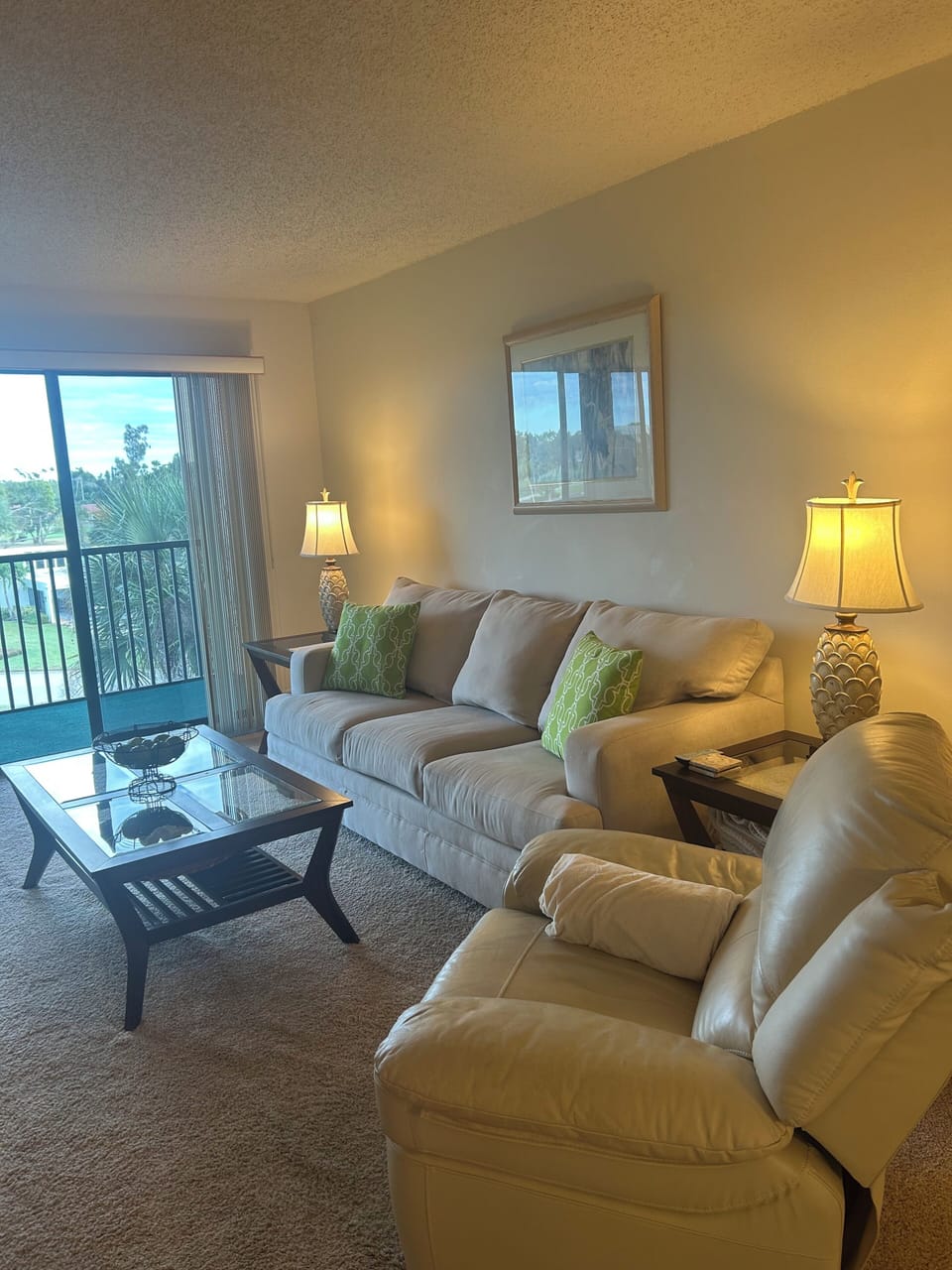 Sofa and leather recliner