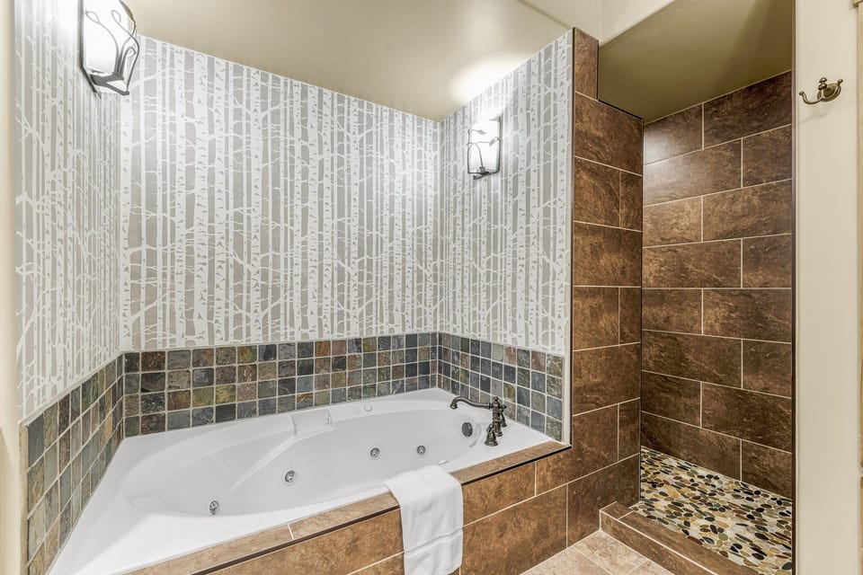 Master bathroom- shower & jetted tub- upstairs