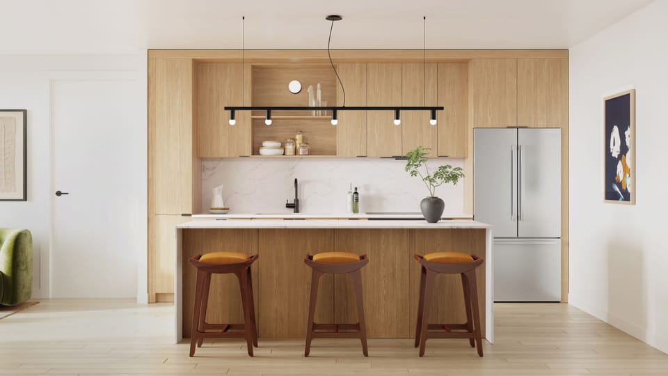 Deluxe 2 Bedroom Suite w/ Balcony: Kitchen stocked with essentials.