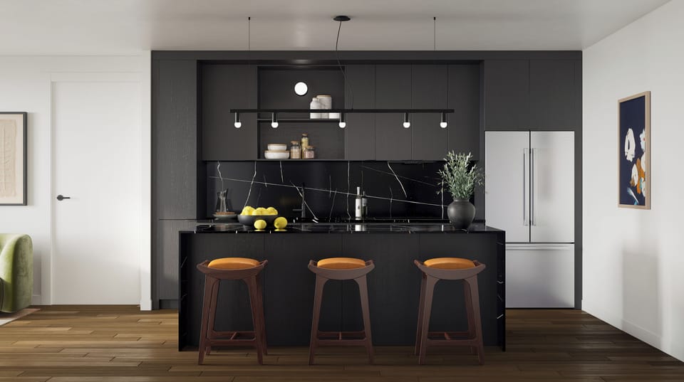 Deluxe 2 Bedroom Suite w/ Balcony: Kitchen stocked with essentials.
