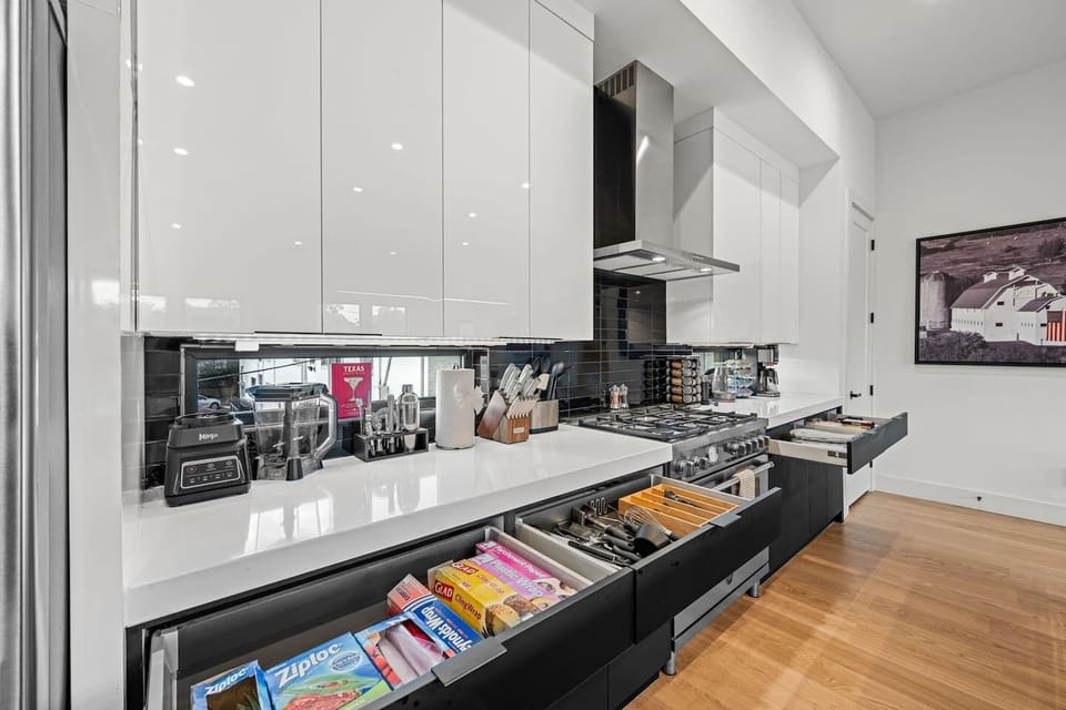 Culinary adventures await in our well stocked kitchen.