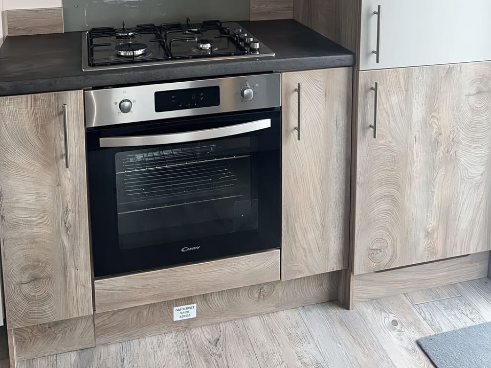 Fridge, microwave, toaster, cookware/dishes/utensils