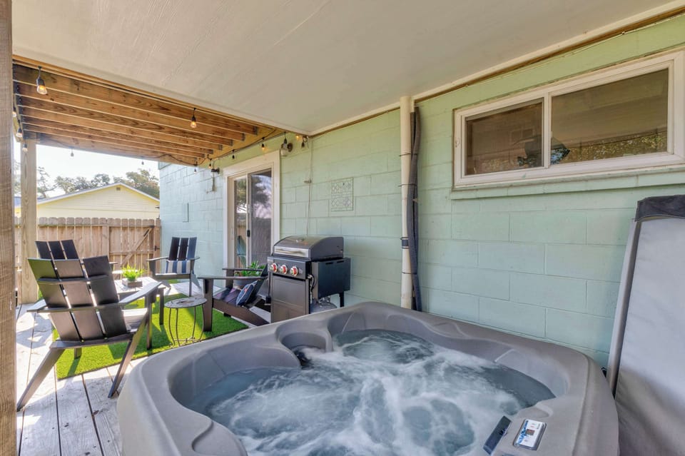 Ready to soak your worries away? This hot tub is calling your name, and the bubbly water is just right.