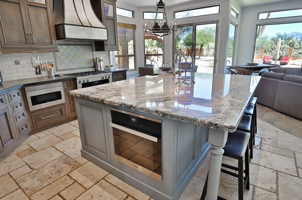 kitchen wit Island showing second oven
