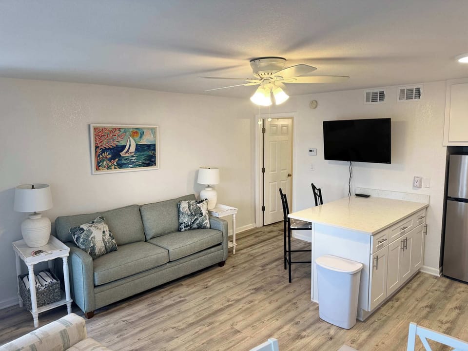 Living room with queen size sleeper sofa