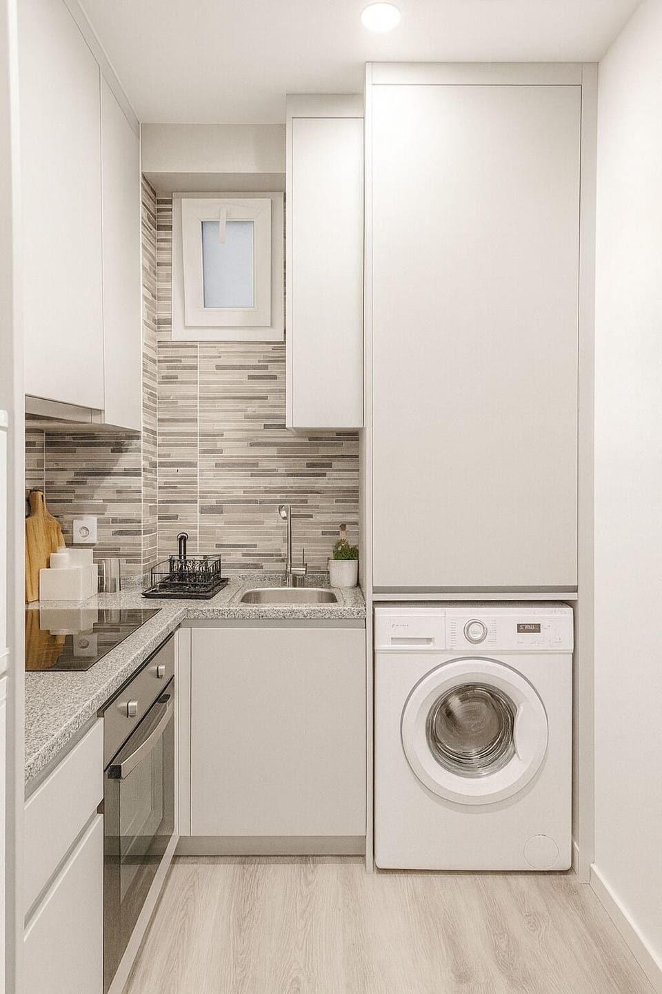 Espresso maker, fridge, microwave, oven