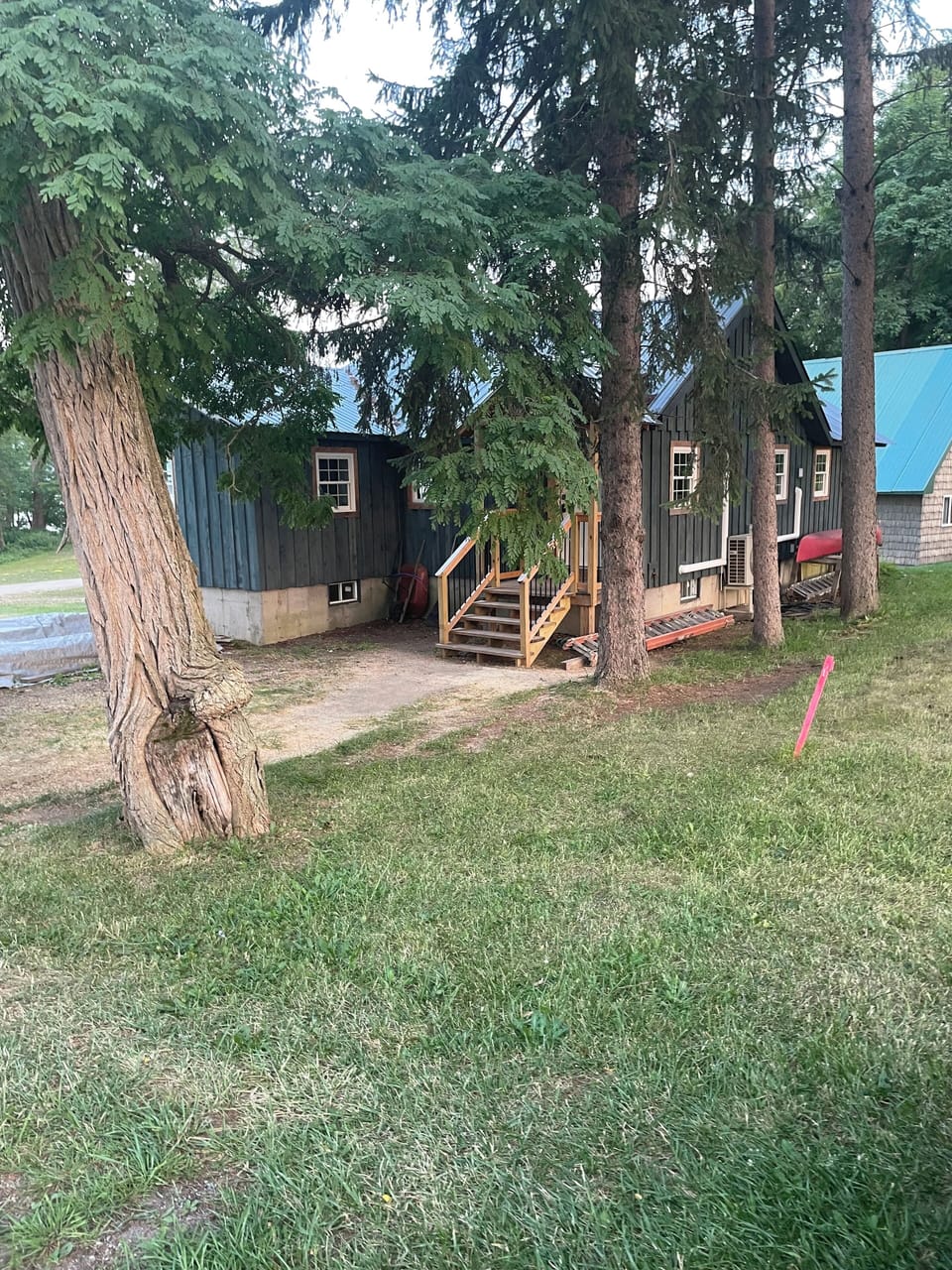 Driveway side of cabin