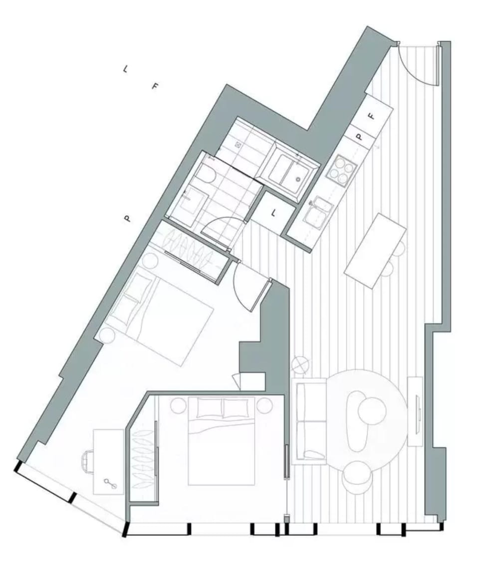 Spacious two-bedroom apartment floorplan