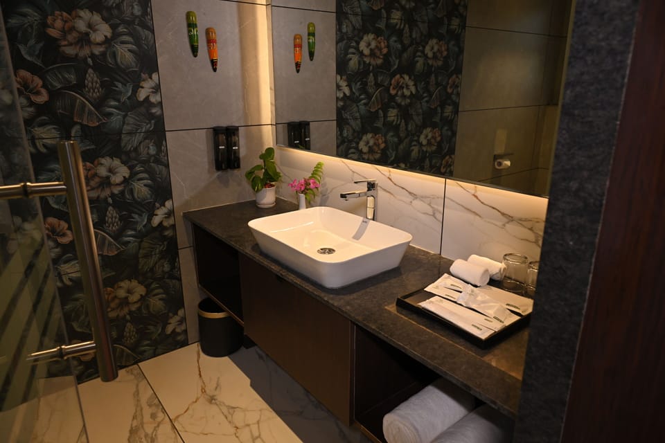 Hair dryer, bathrobes, slippers, bidet