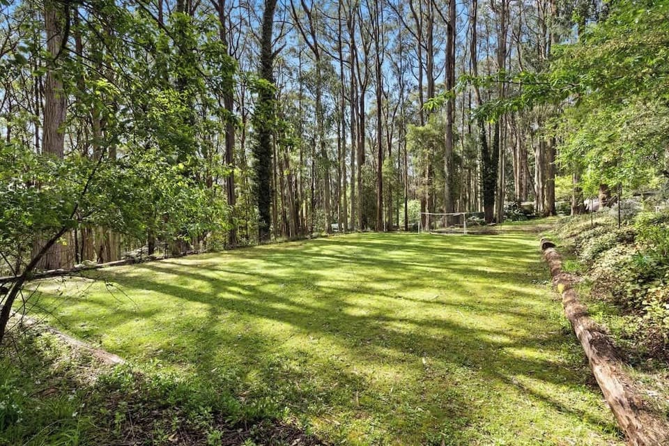 Large sporting field with soccer net for the kids to play