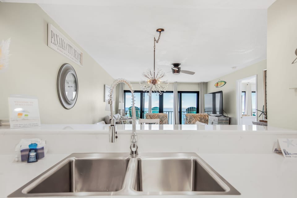View of the Gulf in the Kitchen