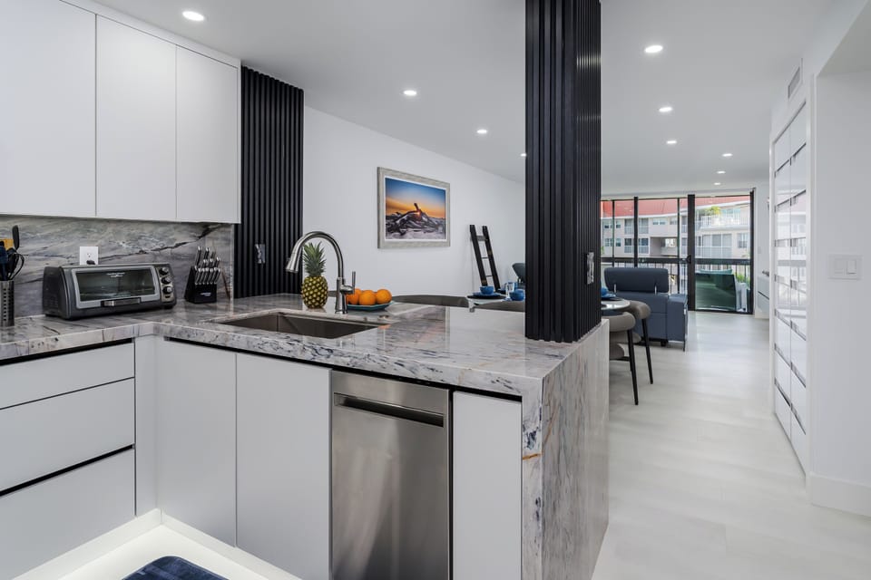 Open Living Space Kitchen to Living Room View