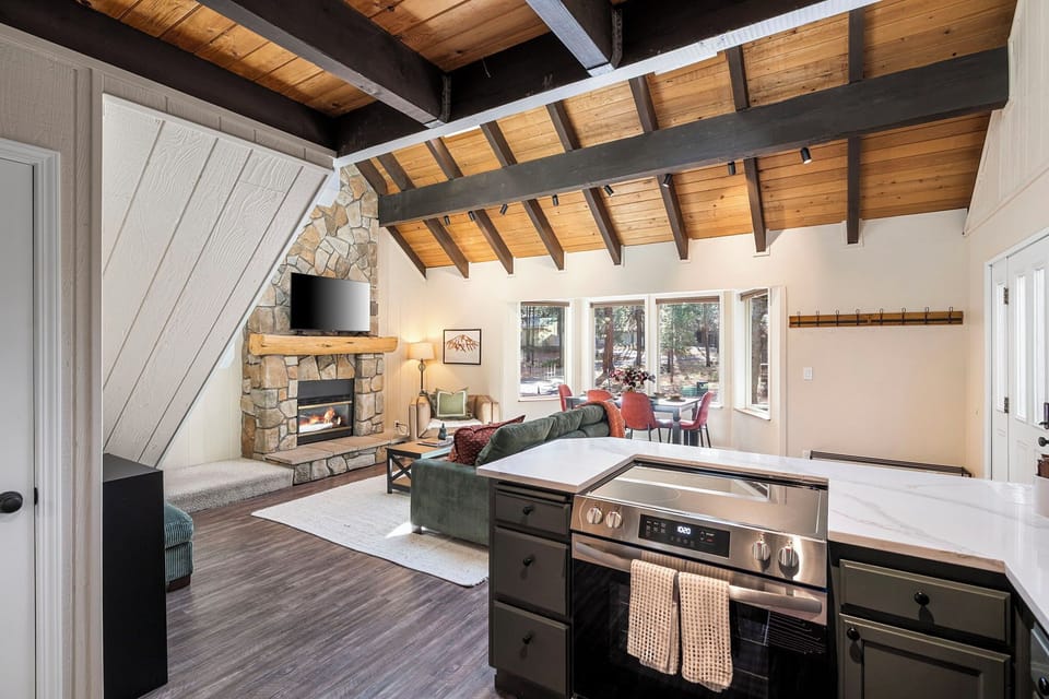 Cook without missing the action in the living room! 