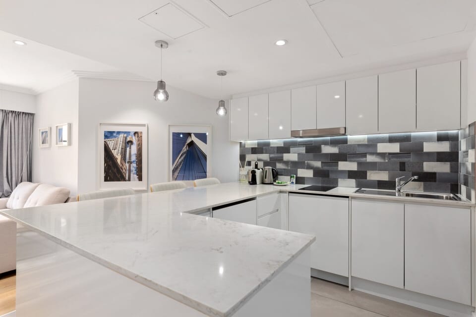 Apartment | Private kitchen | Fridge, microwave, oven, stovetop