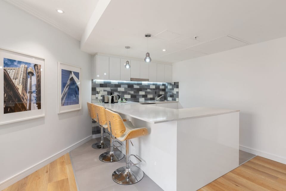 Apartment | Private kitchen | Fridge, microwave, oven, stovetop