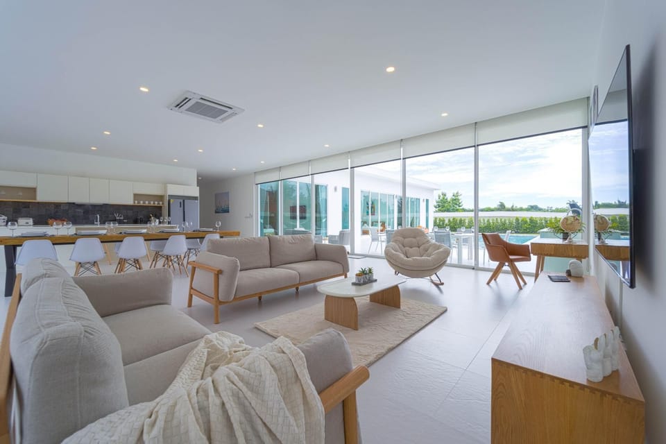 Villa, 4 Bedrooms, Private Pool, Pool View | Living area | Flat-screen TV