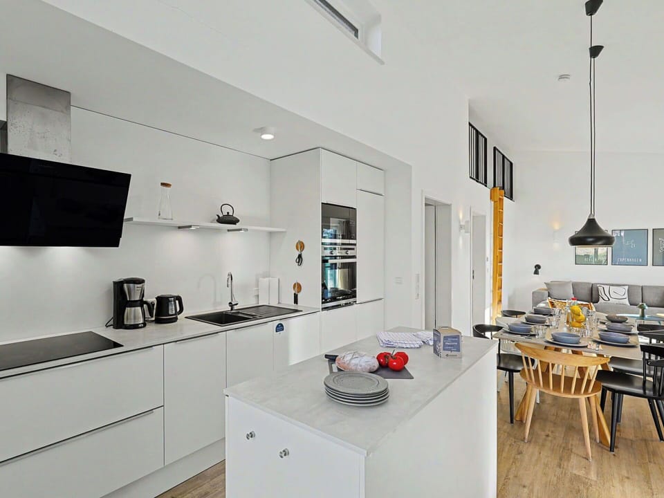 Kitchen, Interior Design, Countertop, Flooring, Furniture, Kitchen Appliance, Ceiling, Floor, Wood, Light Fixture