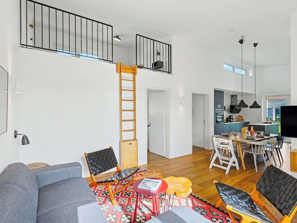 Furniture, Interior Design, Flooring, Floor, Wood, Ceiling, Room, Living Room, Apartment, Chair