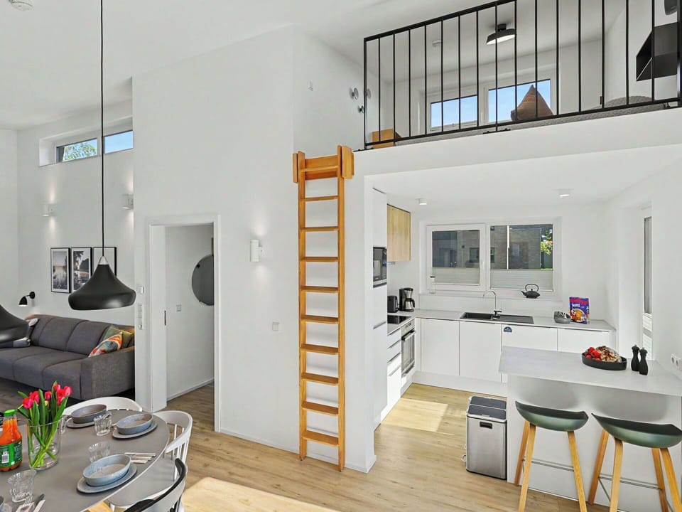Flooring, Interior Design, Furniture, Floor, Room, Ceiling, Apartment, Kitchen, Chair, Living Room