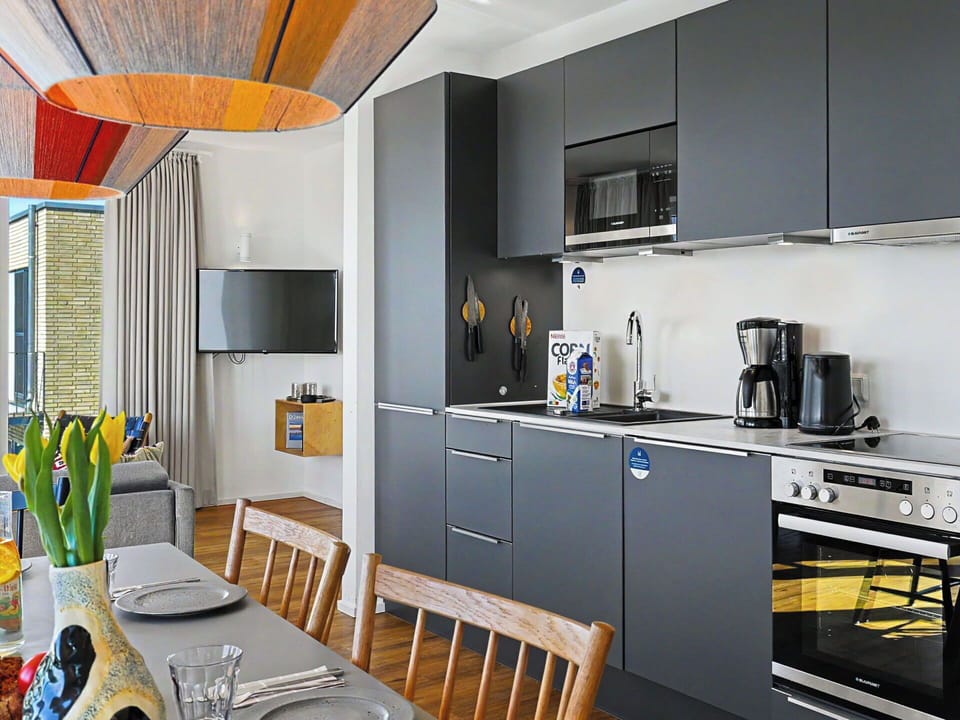 Furniture, Kitchen, Kitchen Appliance, Countertop, Interior Design, Major Appliance, Home Appliance, Flooring, Cabinetry, Ceiling