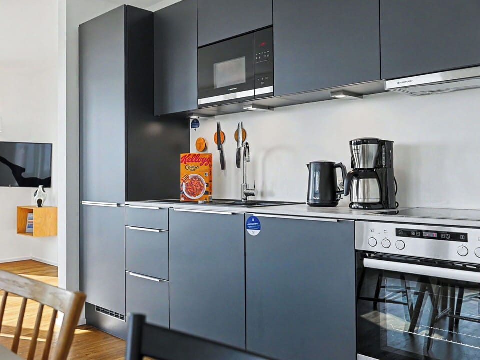 Kitchen Appliance, Kitchen, Major Appliance, Countertop, Cabinetry, Home Appliance, Interior Design, Furniture, Flooring, Kitchen Stove
