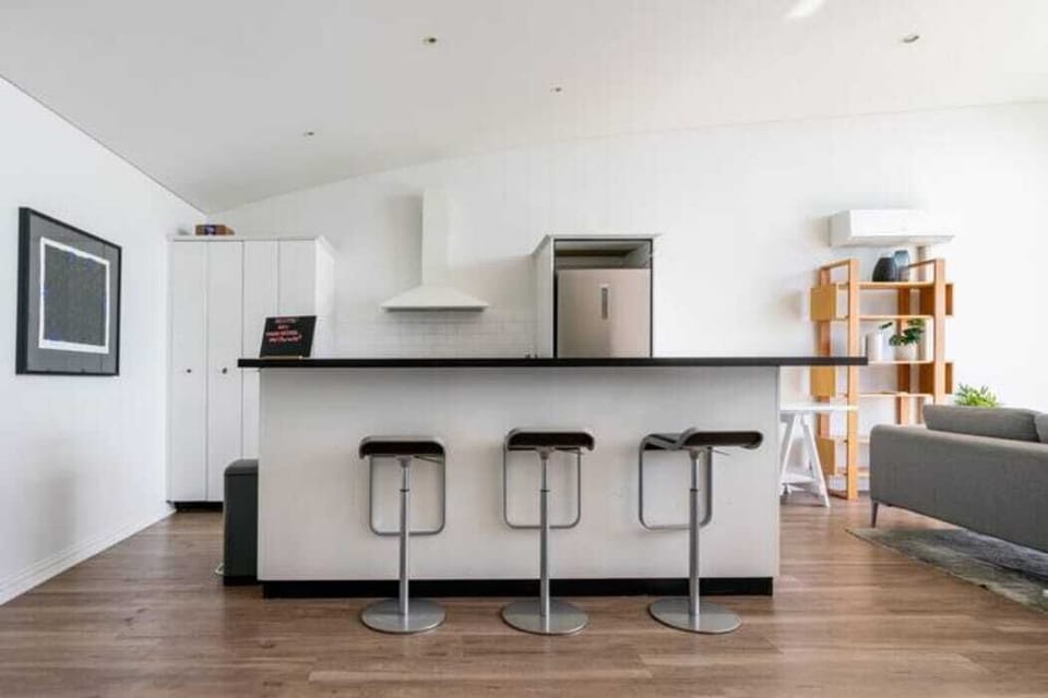 Kitchen with high chair so little ones can join mealtime fun