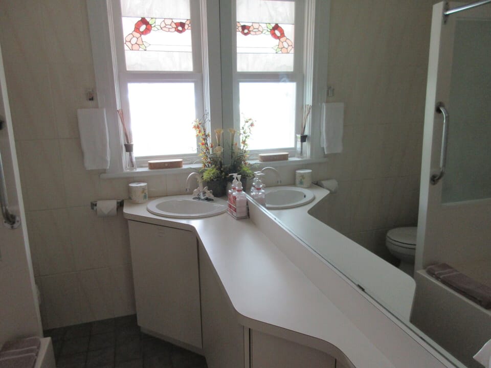 Hair dryer, bathrobes, towels