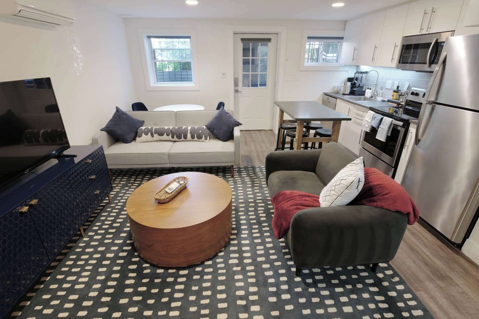 Our living room is the perfect space to unwind after a day of exploring. Catch up on your favorite shows with our smart tv! 