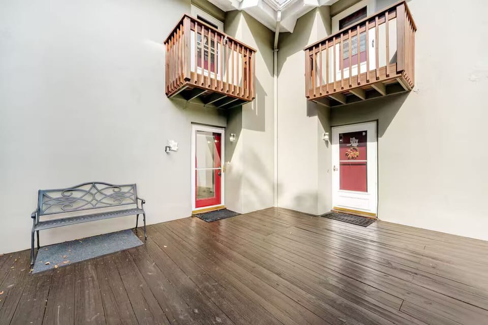 Private outdoor landing perfect for quiet coffee moments in the mountain air.
