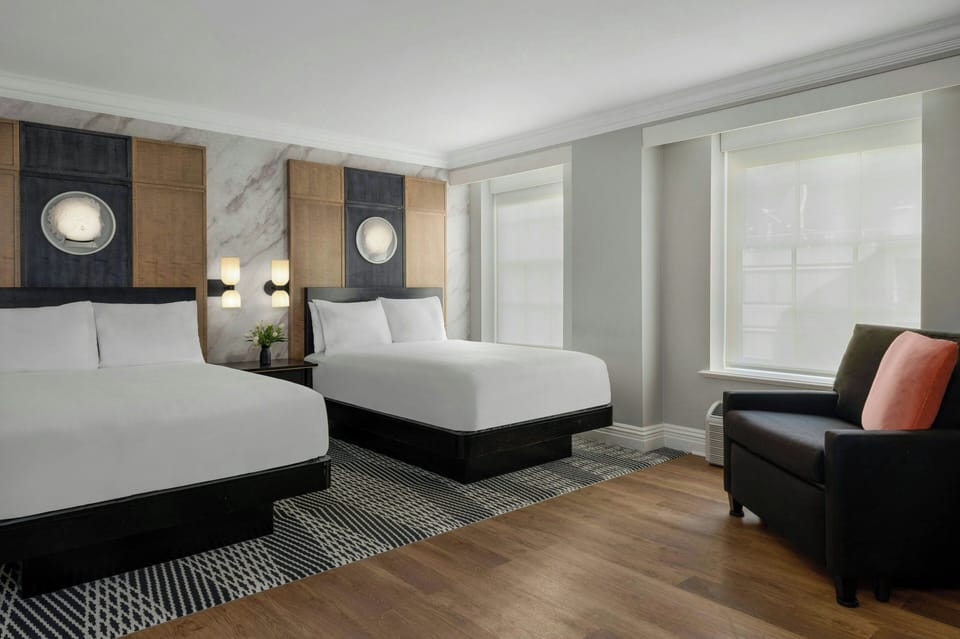 Deluxe Room, 2 Double Beds | In-room safe, desk, iron/ironing board, bed sheets