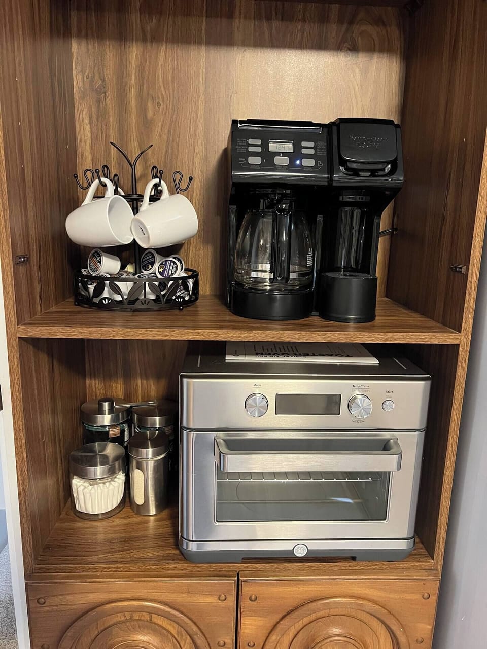 coffee bar with little oven