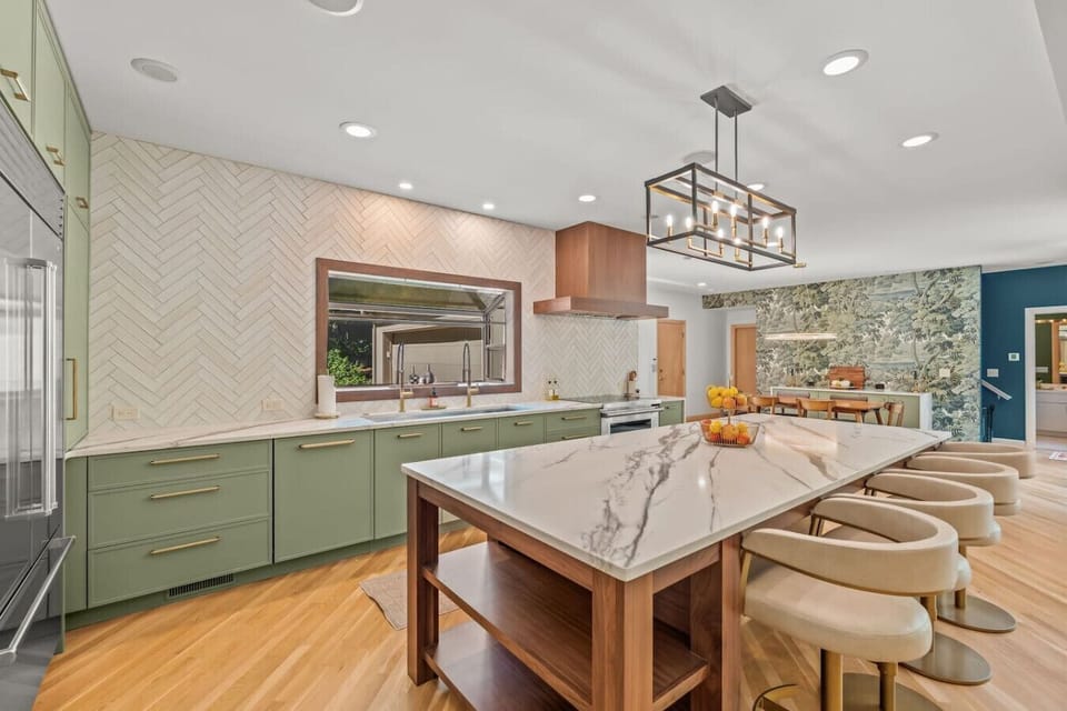 Spacious and updated kitchen with all new appliances and plenty of seating.