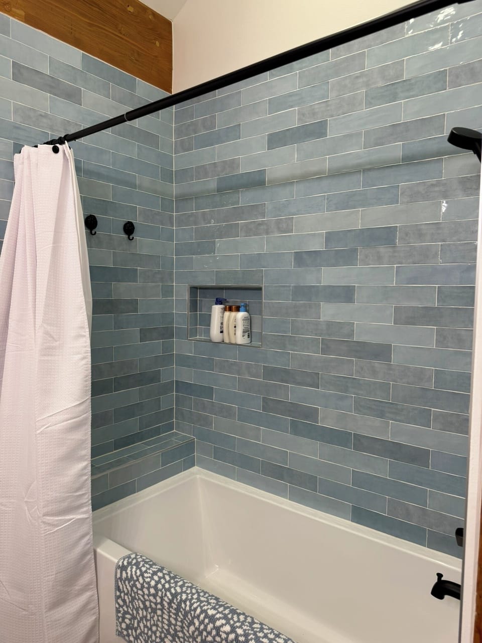 Upstairs bathroom with shower and bathtub