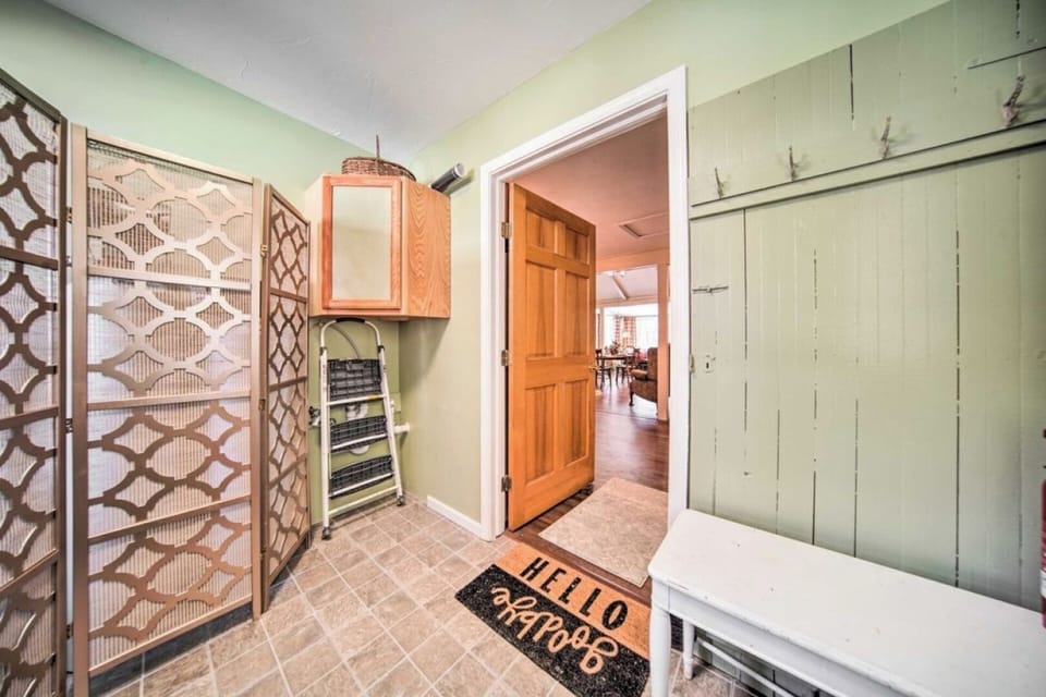 Store your outdoor gear in this convenient mudroom after a day of kayaking, biking, or exploring the area