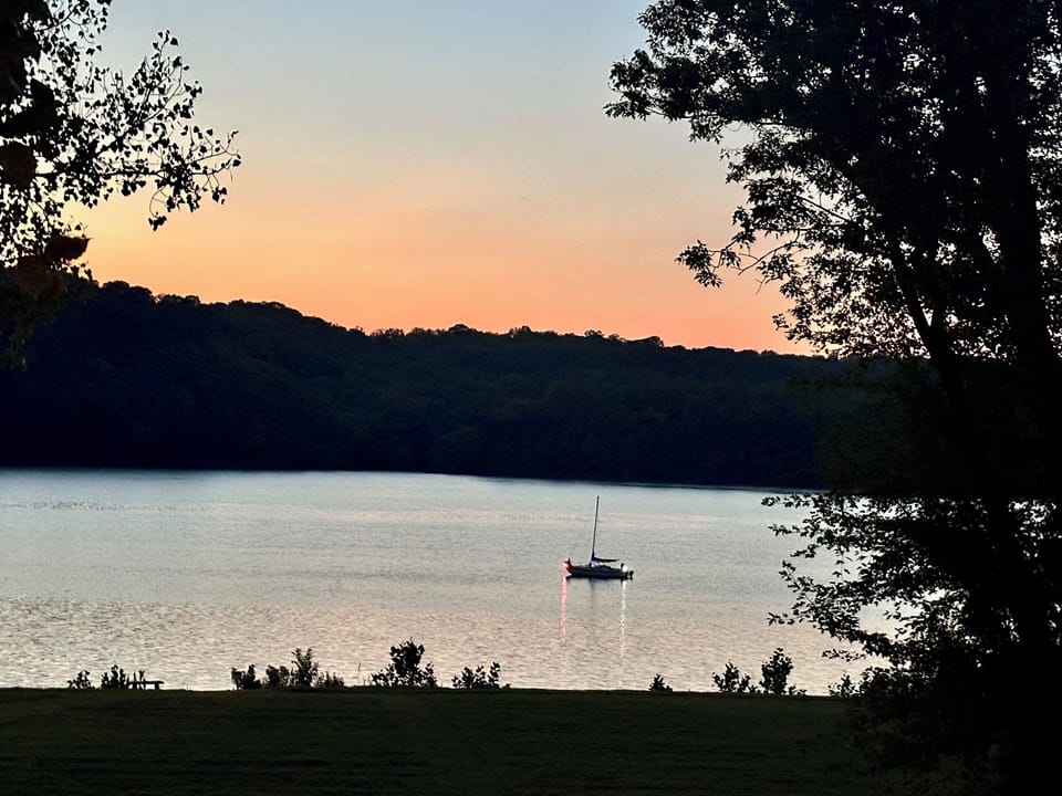 Sunset stroll on the river