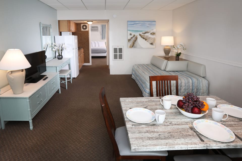 Deluxe Suite, Kitchenette (Oceanfront) | Living area | Flat-screen TV