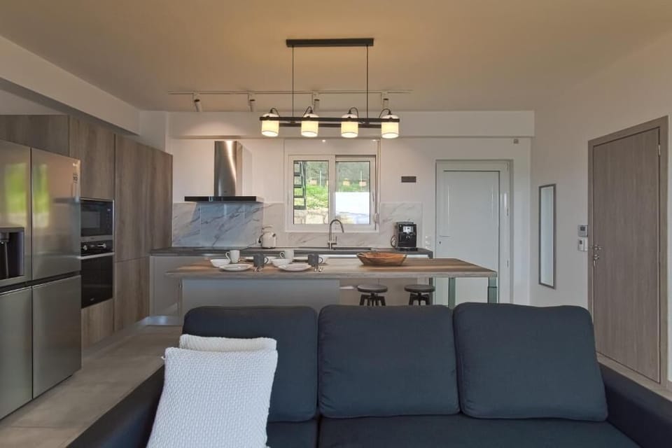 Flat-screen TV, fireplace