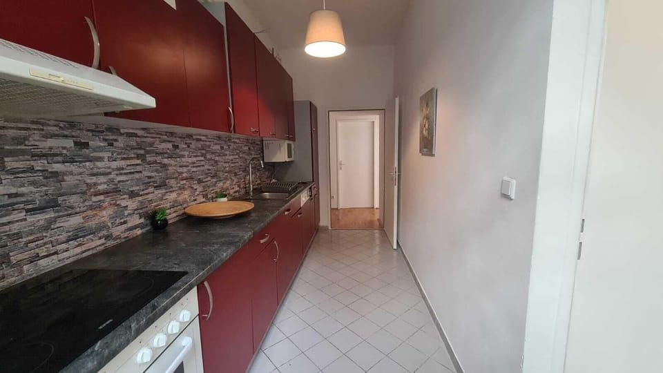 Basic Apartment | Private kitchen | Fridge, microwave, oven, stovetop