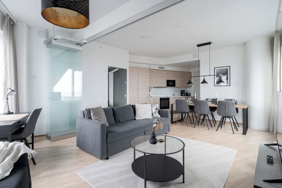 Classic Apartment, City View | Living area | 50-inch flat-screen TV with cable channels