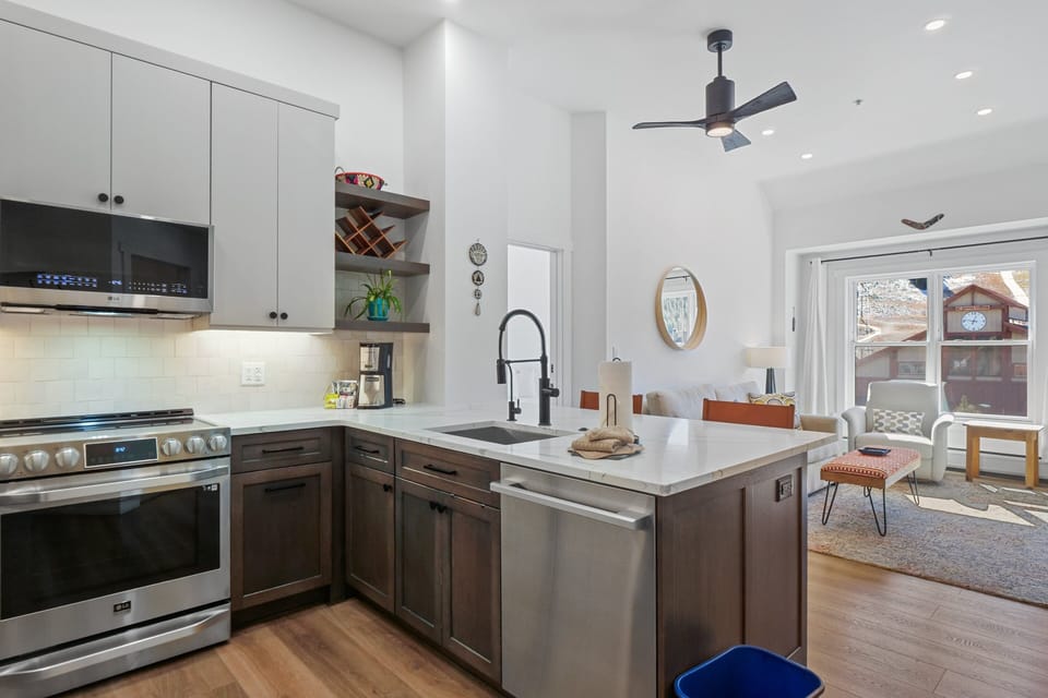 Indoors, Kitchen, Appliance, Ceiling Fan, Sink